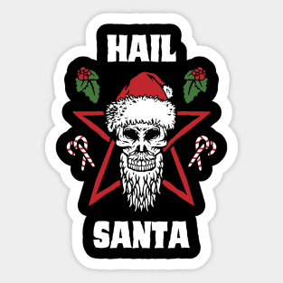 hail santa funny christmas satan santa skull Sticker